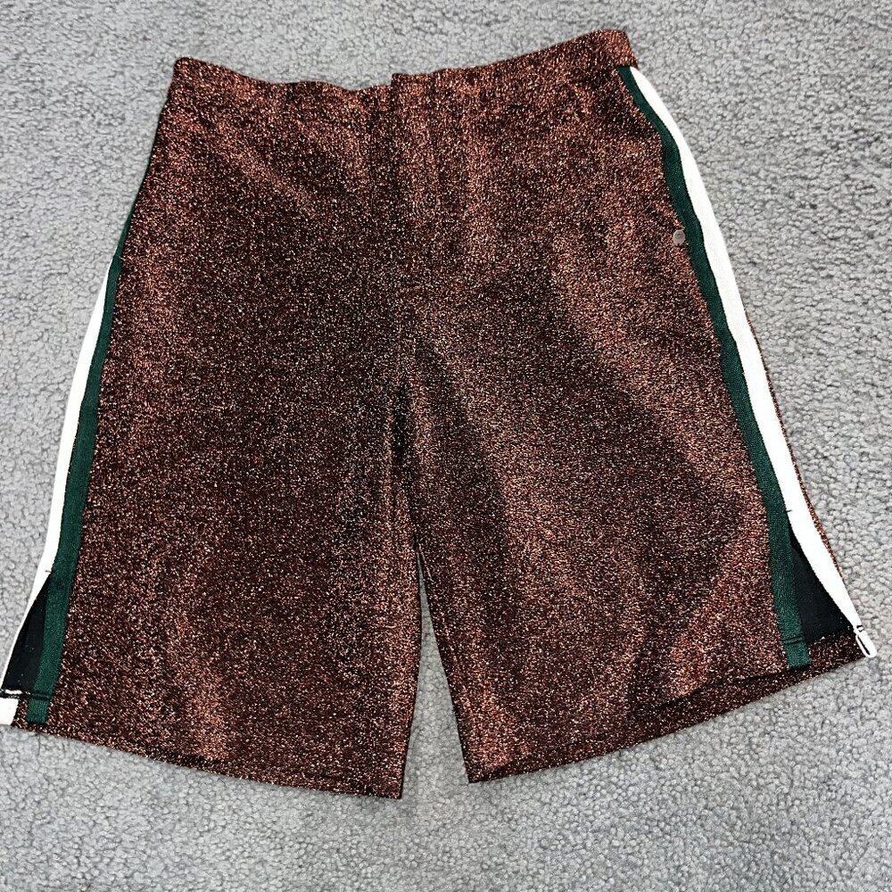 SCOTCH & SODA Metallic Bronze Bermuda Shorts w/ Racing Track Stripes EUC -Size S
